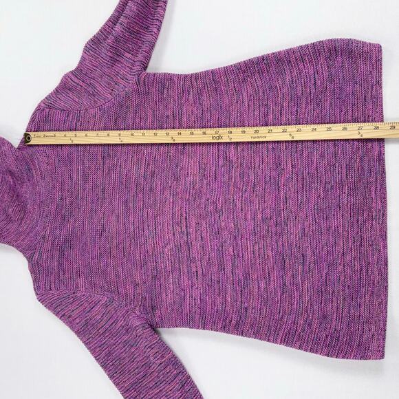 J Jill Women's Cowl Neck Space dye Tunic Sweater Large Pink Purple - Picture 12 of 12